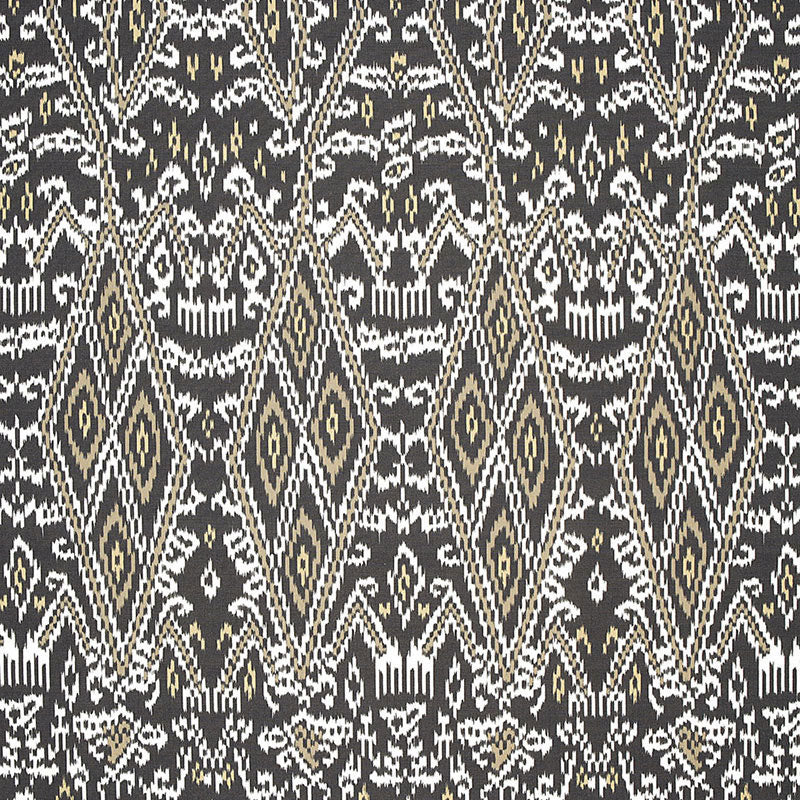 Maya Ikat Print fabric in ash color - pattern number 174750 - by Schumacher in the Au Naturel collection