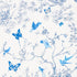 Birds & Butterflies fabric in porcelain color - pattern number 174761 - by Schumacher in the Flight of Fancy collection