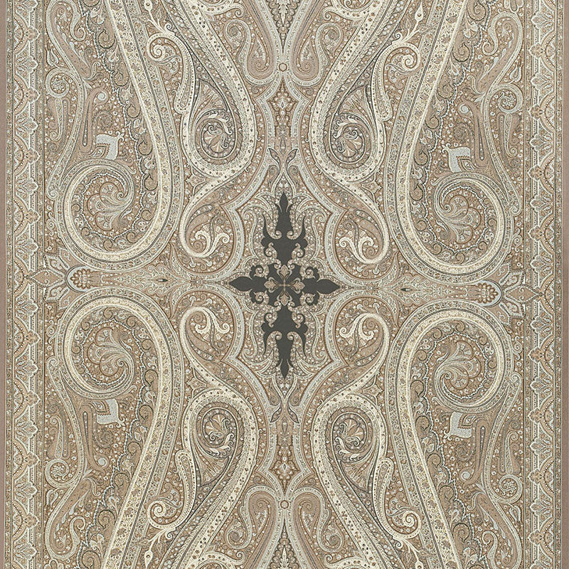 Pasha Paisley fabric in stone color - pattern number 174803 - by Schumacher in the Ottoman Chic collection