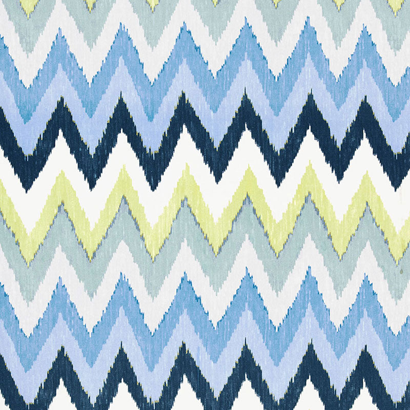 Adras Ikat Print fabric in sky color - pattern number 174822 - by Schumacher in the Ottoman Chic collection
