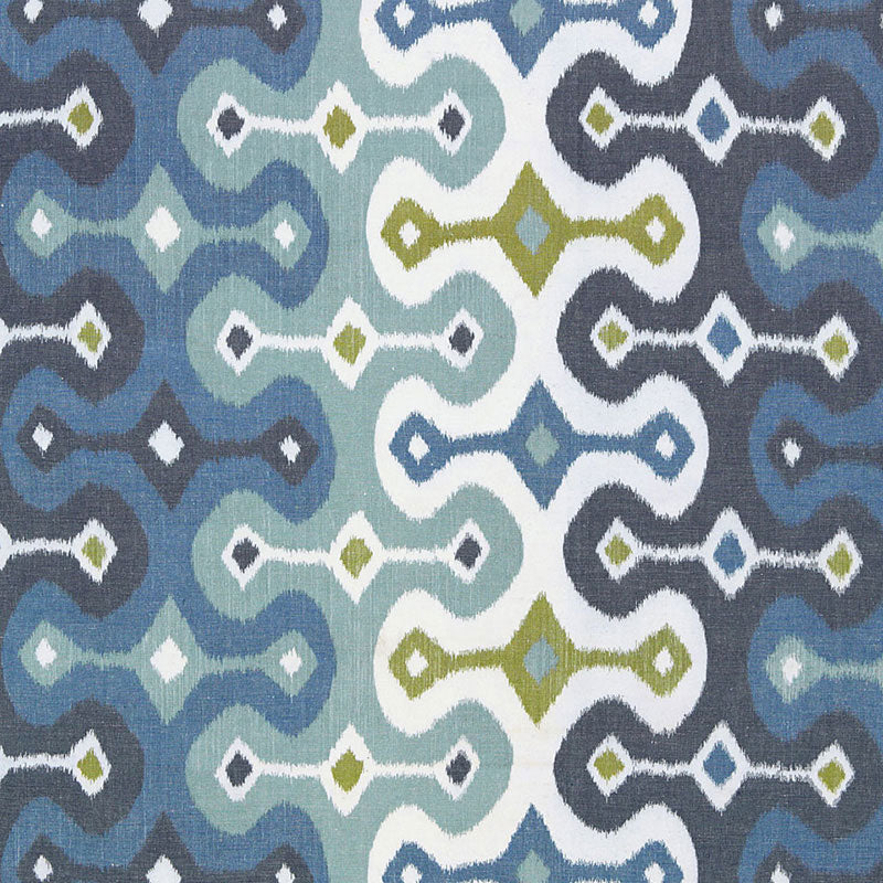 Darya Ikat fabric in sky color - pattern number 174832 - by Schumacher in the Martyn Lawrence Bullard collection