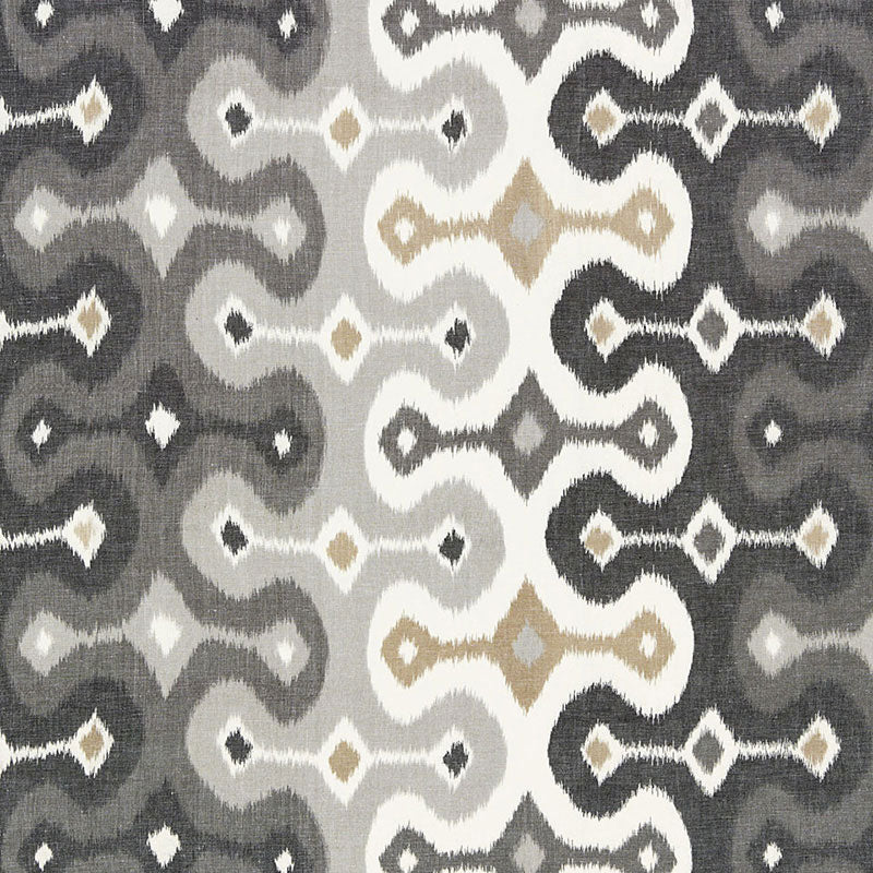 Darya Ikat fabric in stone color - pattern number 174833 - by Schumacher in the Martyn Lawrence Bullard collection