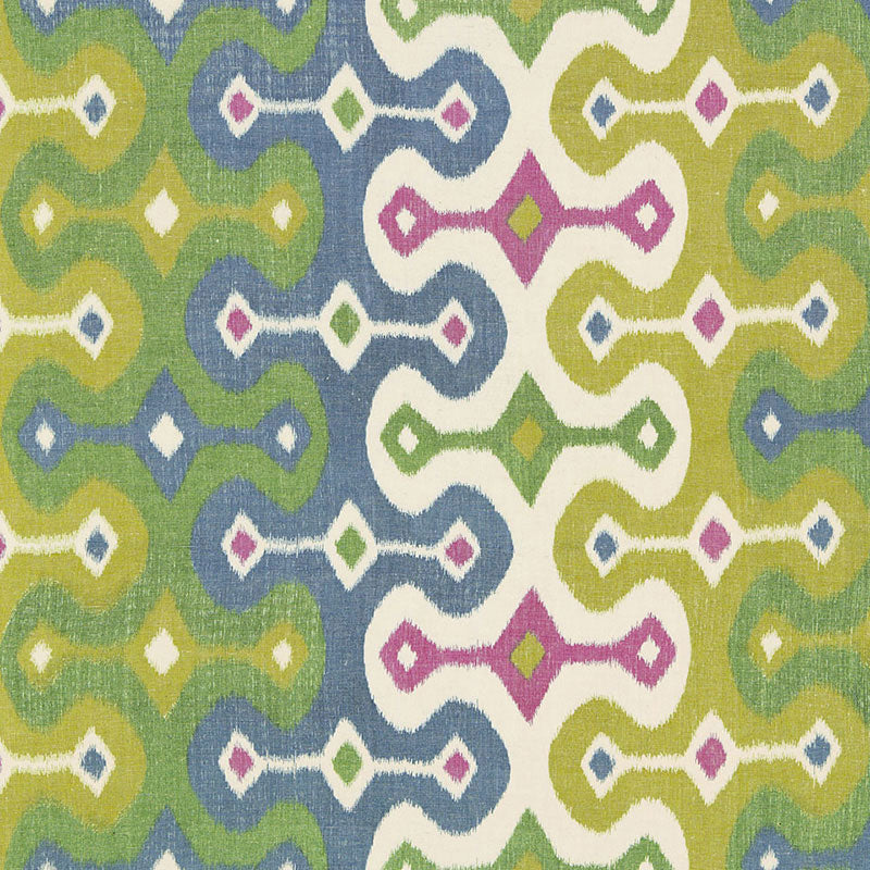 Darya Ikat fabric in jewel color - pattern number 174834 - by Schumacher in the Martyn Lawrence Bullard collection