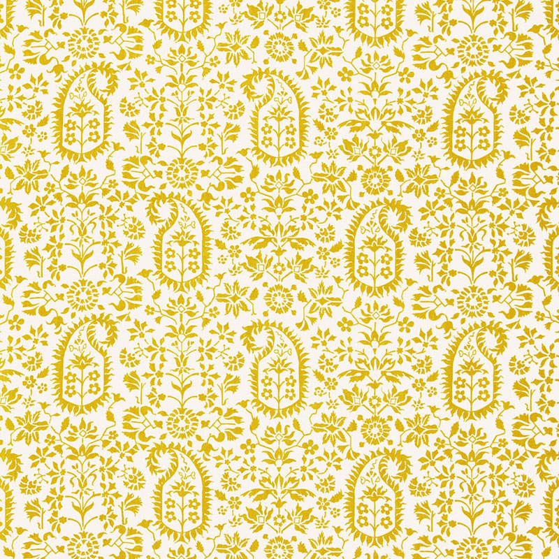 Kalika Paisley Print fabric in citron color - pattern number 174863 - by Schumacher in the Chroma collection