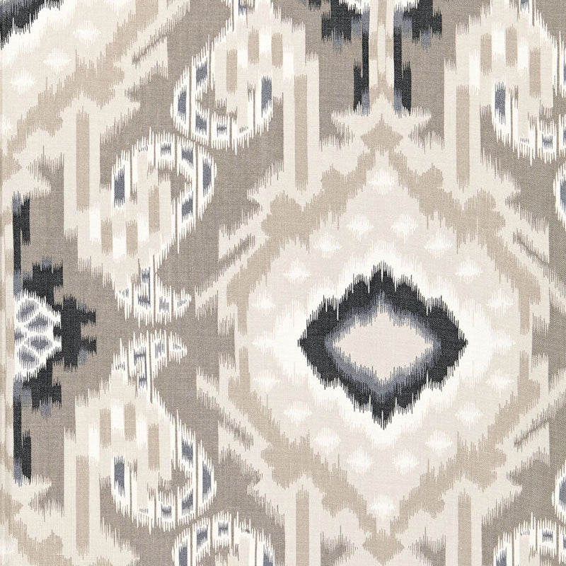 Kiribati Ikat Print fabric in linen color - pattern number 174981 - by Schumacher in the Ottoman Chic collection