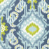 Kiribati Ikat Print fabric in aquamarine color - pattern number 174982 - by Schumacher in the Ottoman Chic collection