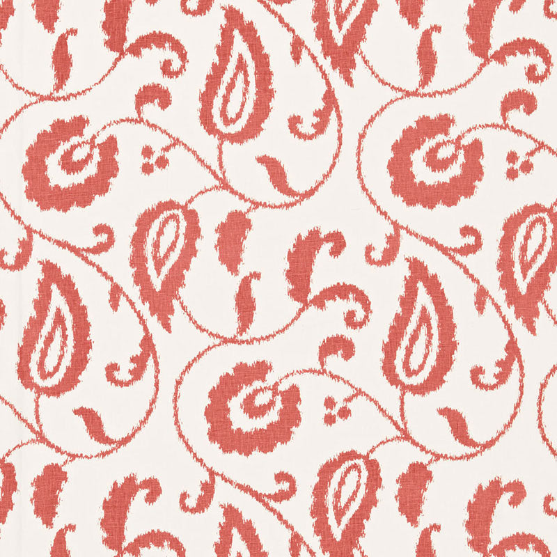 Malacca Ikat Vine fabric in watermelon color - pattern number 175010 - by Schumacher in the Classic Prints collection