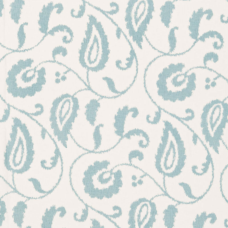 Malacca Ikat Vine fabric in lake color - pattern number 175012 - by Schumacher in the Classic Prints collection