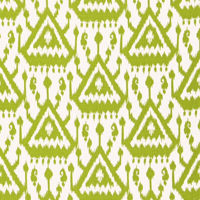 Vientiane Ikat fabric in palm color - pattern number 175023 - by Schumacher in the Print Happy collection