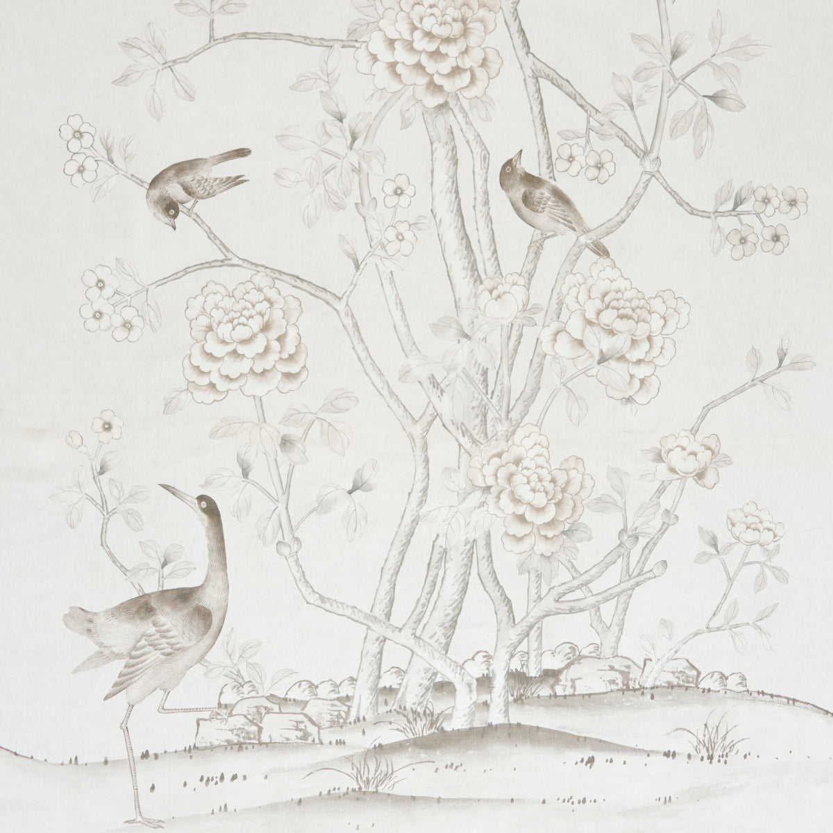 Chinois Palais fabric in neutral color - pattern number 175048 - by Schumacher in the Mary Mcdonald collection
