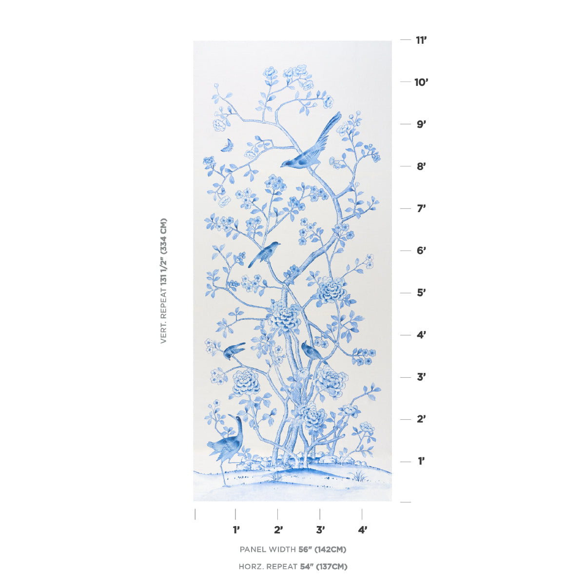 Chinois Palais fabric in porcelain color - pattern number 175049 - by Schumacher in the Mary Mcdonald collection