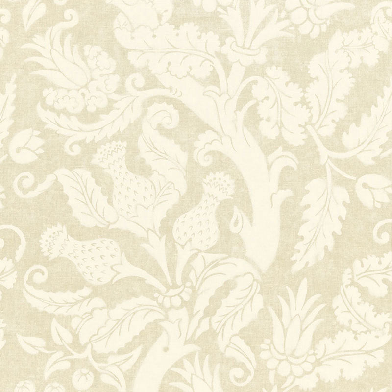 Villa De Medici fabric in greige color - pattern number 175070 - by Schumacher in the Mary Mcdonald collection