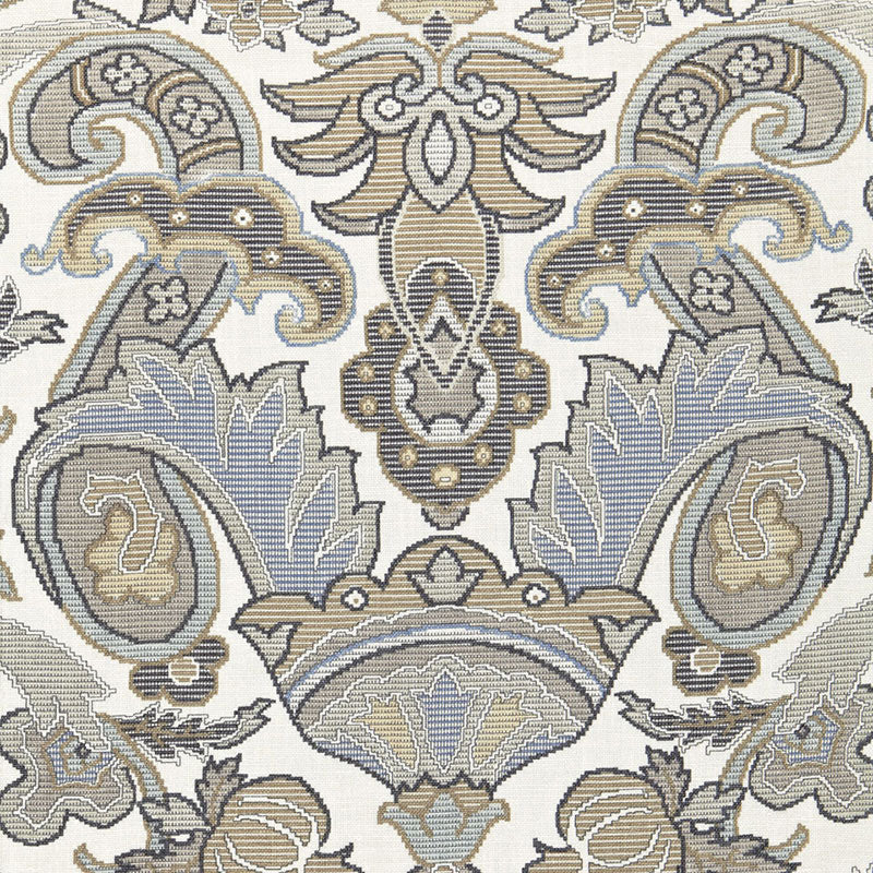 Mataura Linen Print fabric in greige color - pattern number 175081 - by Schumacher in the Classic Prints collection