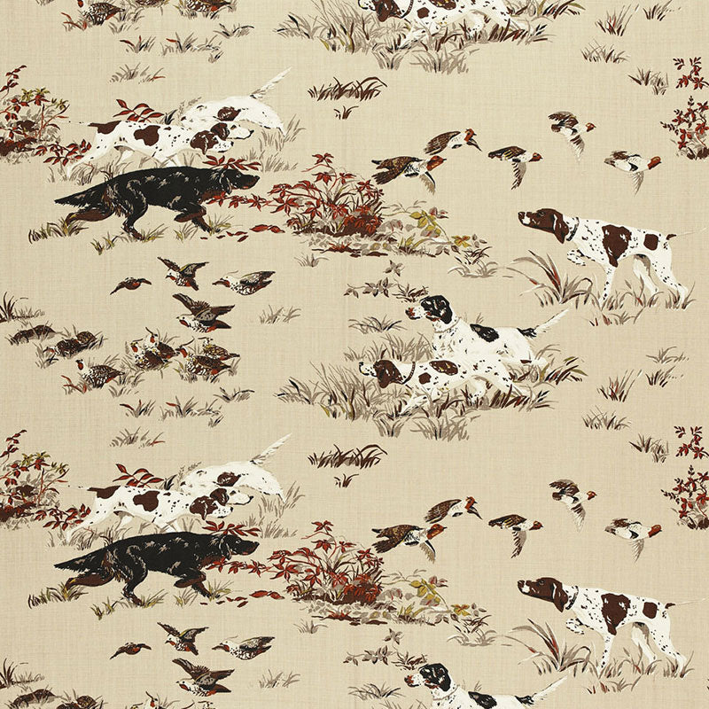 Pointers fabric in tan color - pattern number 175160 - by Schumacher in the Classic Prints collection