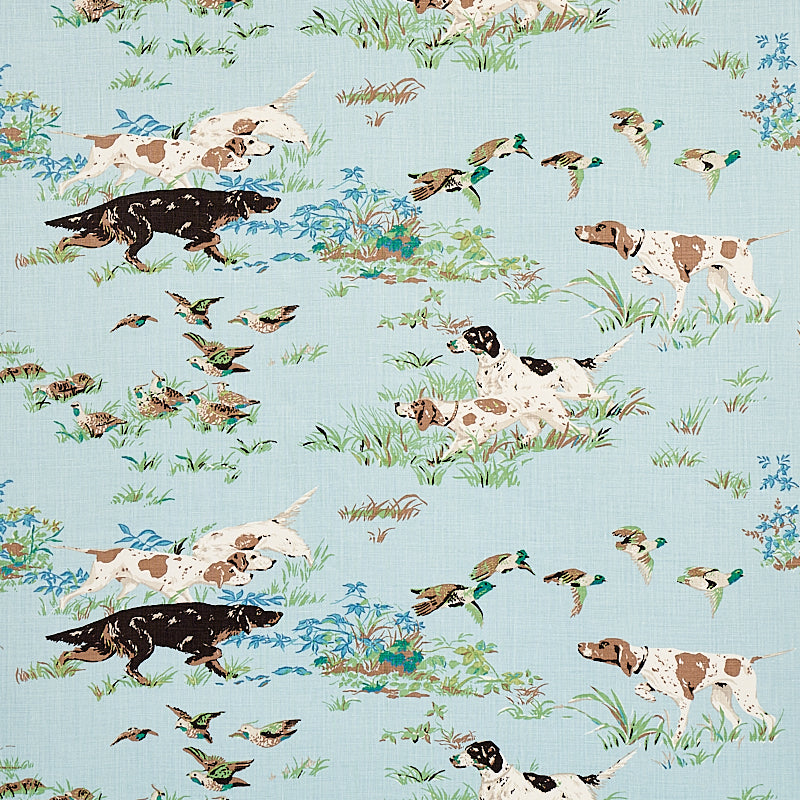 Pointers fabric in sky color - pattern number 175161 - by Schumacher in the Flight of Fancy collection