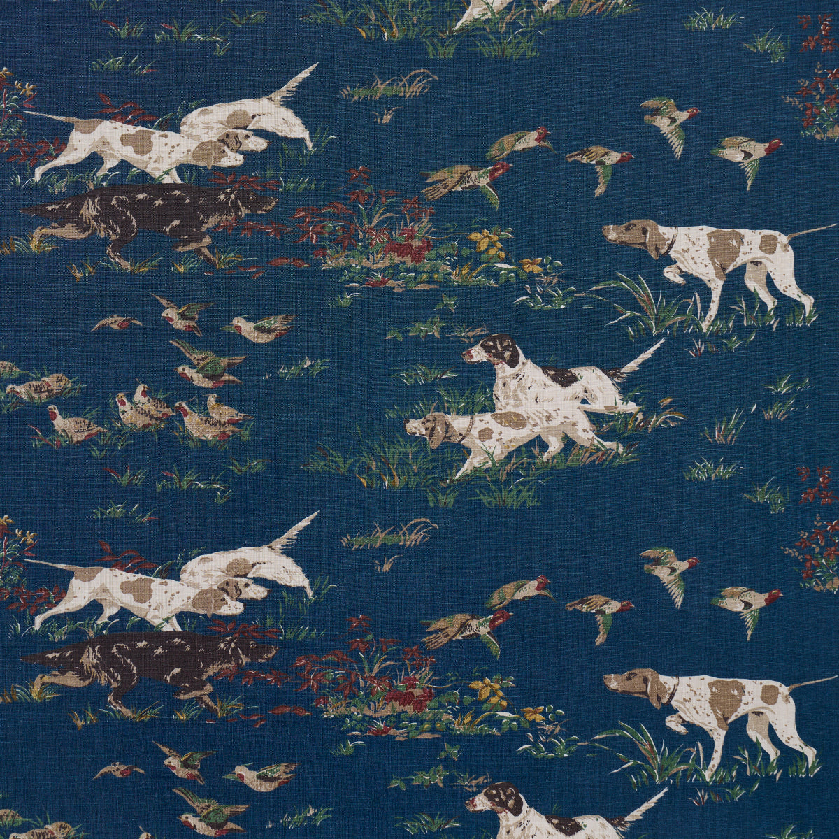 Pointers fabric in indigo color - pattern number 175163 - by Schumacher in the A Country Life collection