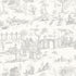 Siena Toile fabric in pewter color - pattern number 175171 - by Schumacher in the Palazzo collection