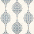 Mehndi Linen Print fabric in indigo color - pattern number 175321 - by Schumacher in the Au Naturel 2 collection