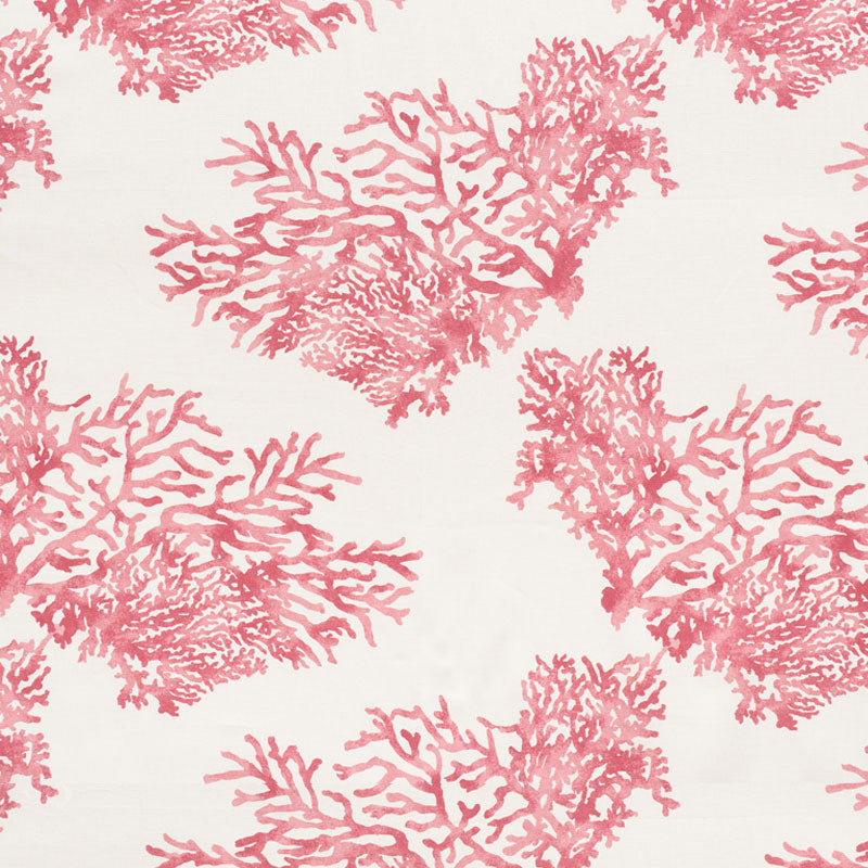 Great Barrier Reef fabric in pink color - pattern number 175365 - by Schumacher in the Nautilus collection