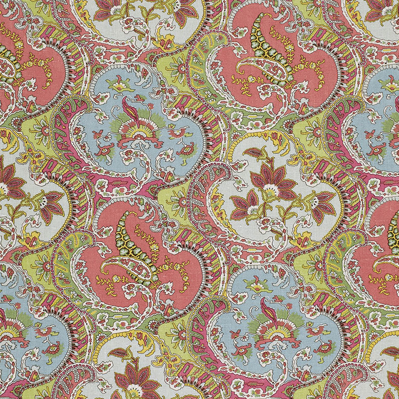 Pickfair Paisley fabric in multi color - pattern number 175550 - by Schumacher in the Timothy Corrigan collection
