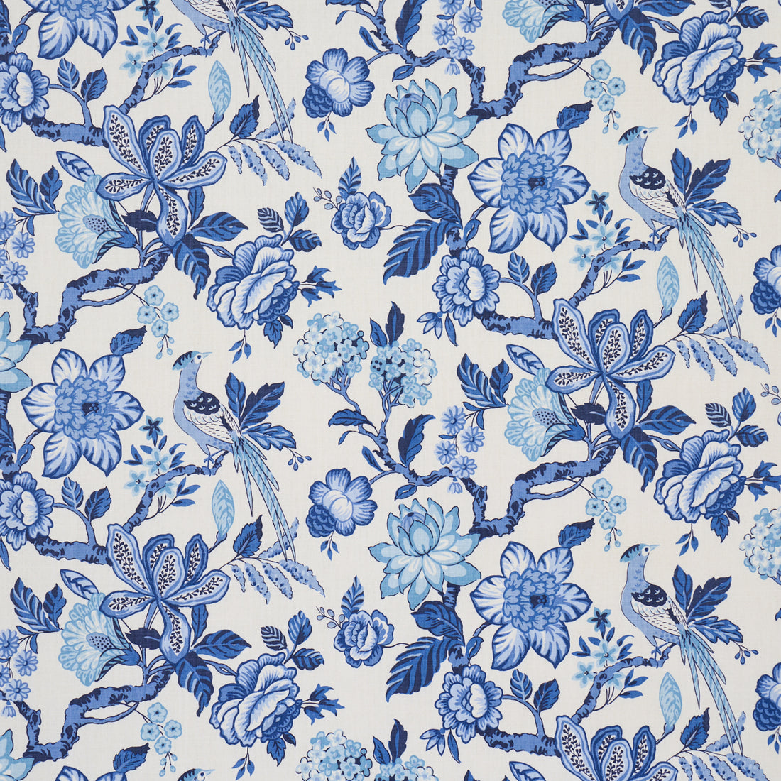 Huntington Gardens fabric in bleu marine color - pattern number 175560 - by Schumacher in the Timothy Corrigan collection