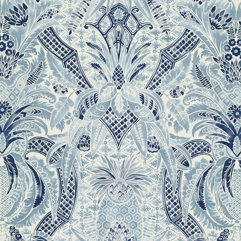 Cap Ferrat fabric in pacific color - pattern number 175580 - by Schumacher in the Timothy Corrigan collection