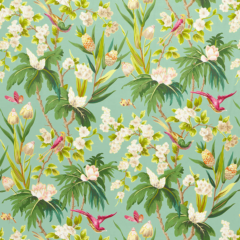 Seychelles fabric in sea color - pattern number 175702 - by Schumacher in the Print Happy collection