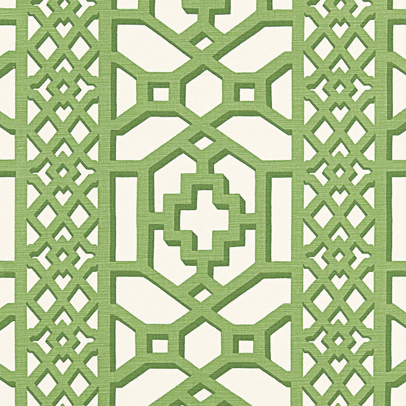 Zanzibar Trellis Matte fabric in jade color - pattern number 175741 - by Schumacher in the 125th Anniversary collection