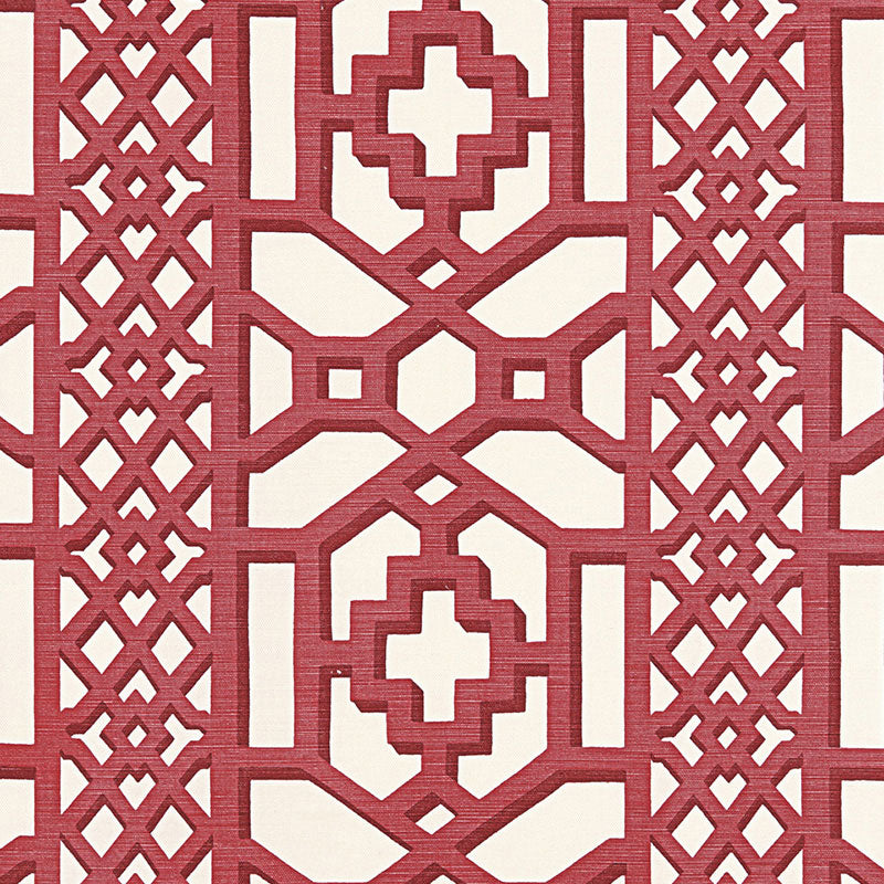 Zanzibar Trellis Matte fabric in lacquer color - pattern number 175742 - by Schumacher in the 125th Anniversary collection