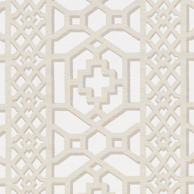Zanzibar Trellis Matte fabric in sand color - pattern number 175744 - by Schumacher in the 125th Anniversary collection