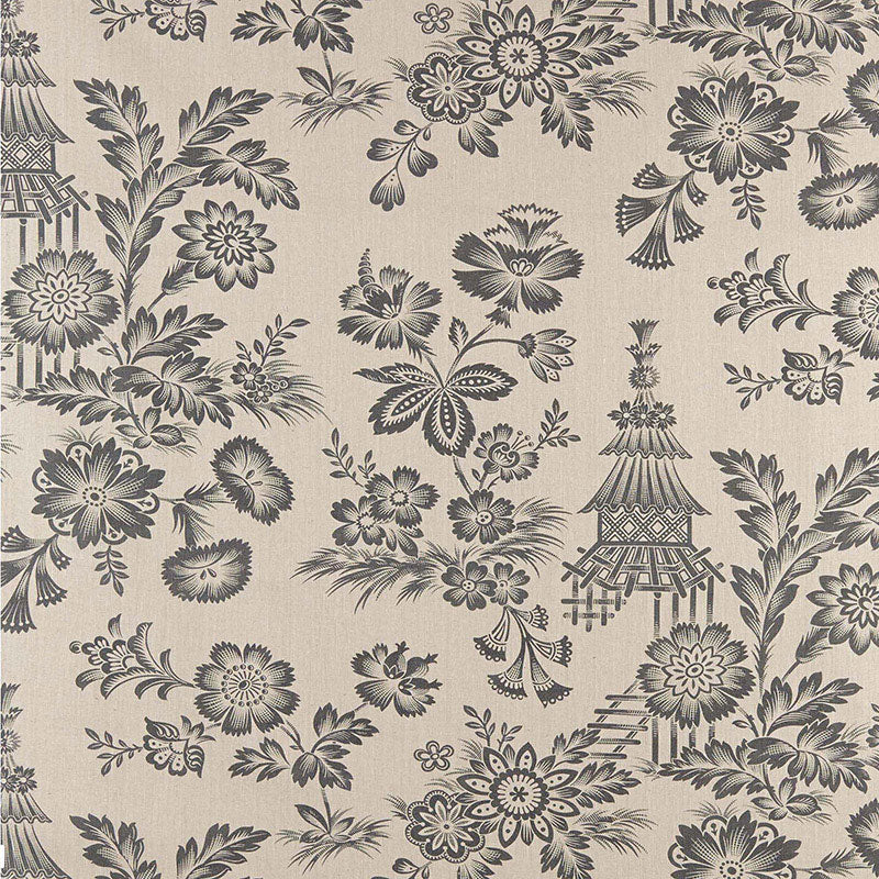 Song Garden fabric in greige color - pattern number 175750 - by Schumacher in the Schumacher Classics collection