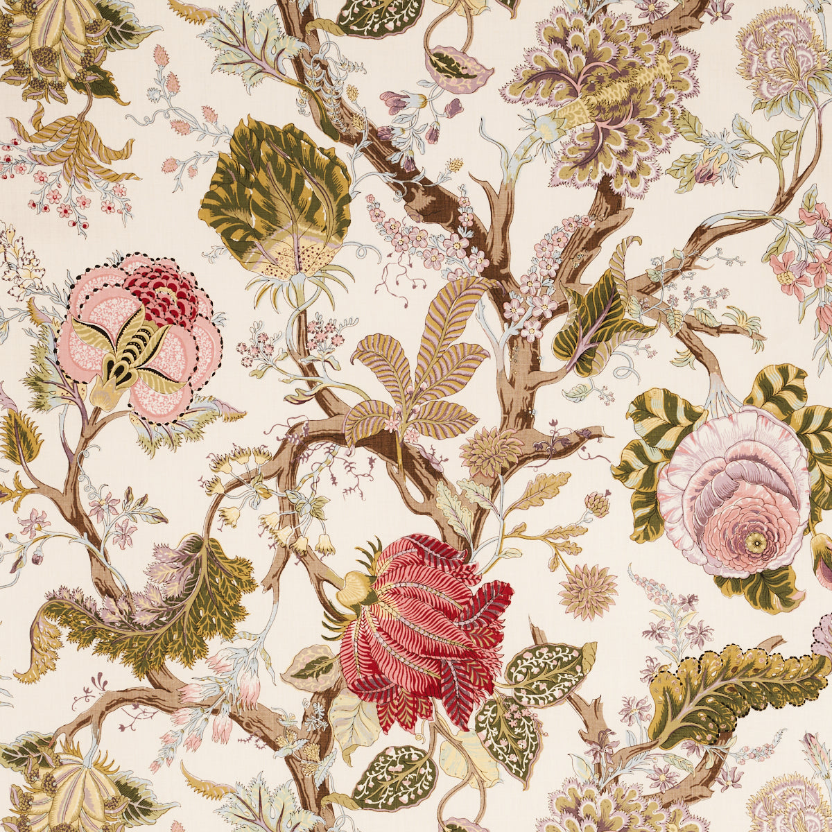 Indian Arbre fabric in spring color - pattern number 175782 - by Schumacher in the Schumacher Classics collection