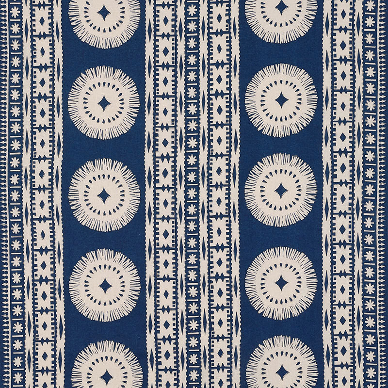 Bora Bora Print fabric in marine color - pattern number 175841 - by Schumacher in the Mary Mcdonald collection