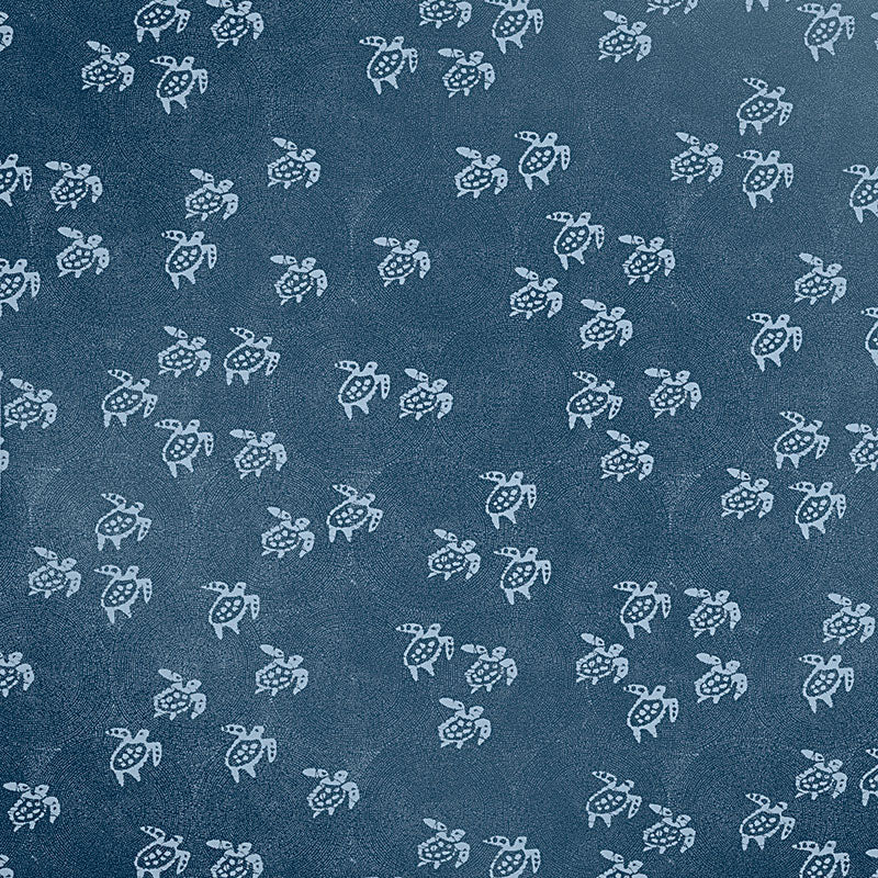 Painted Turtles Indoor Outdoor fabric in aegean color - pattern number 175890 - by Schumacher in the Steel Magnolia collection
