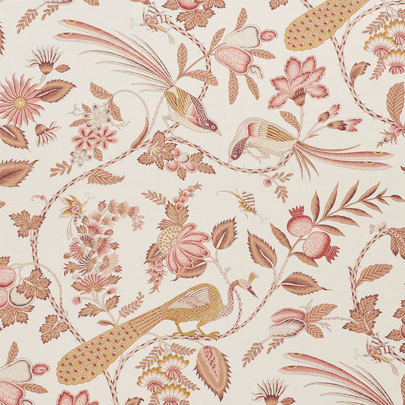 Campagne fabric in rose and ochre color - pattern number 175955 - by Schumacher in the Signature Schumacher collection