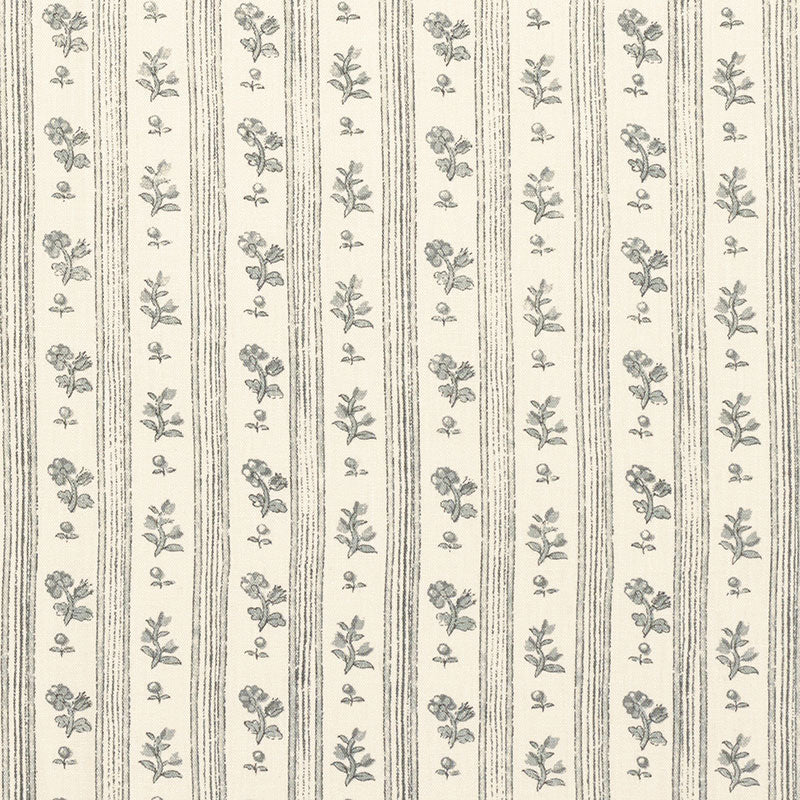 Cabanon Stripe fabric in gris color - pattern number 175961 - by Schumacher in the Country Chic collection