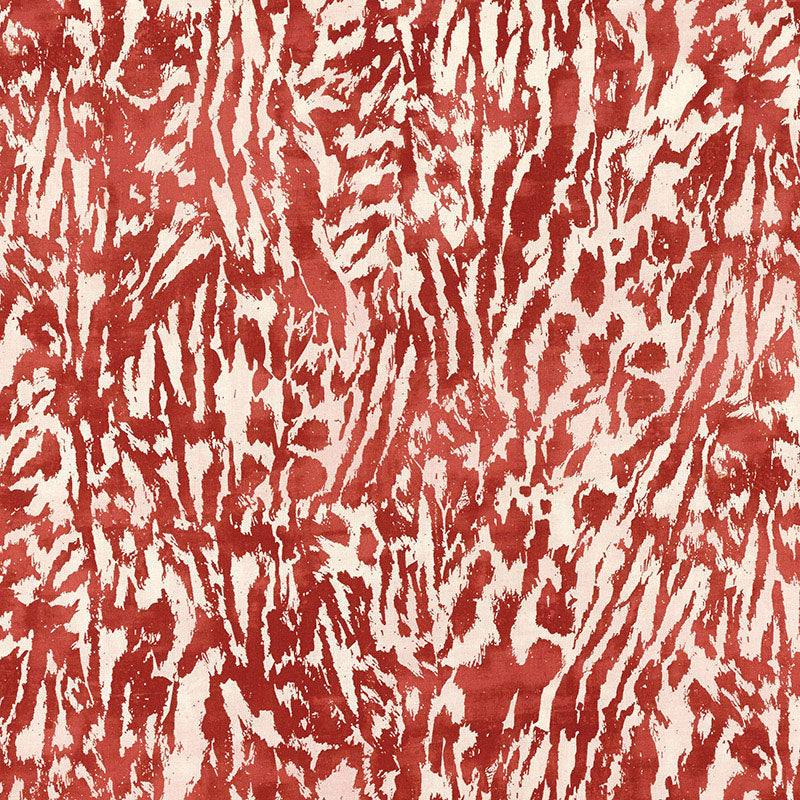 Feline fabric in alizarin color - pattern number 175996 - by Schumacher in the Celerie Kemble collection