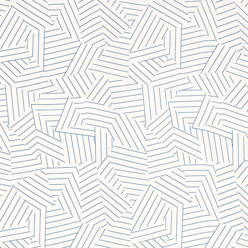Deconstructed Stripe fabric in cobalt color - pattern number 176052 - by Schumacher in the Miles Redd collection