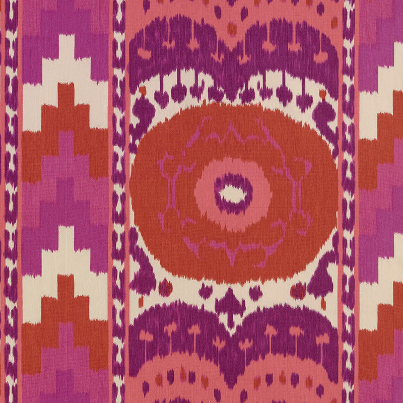Samarkand Ikat II fabric in ruby color - pattern number 176061 - by Schumacher in the Schumacher Classics collection