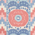 Samarkand Ikat II fabric in chambray and coral color - pattern number 176065 - by Schumacher in the Ikat Collection collection