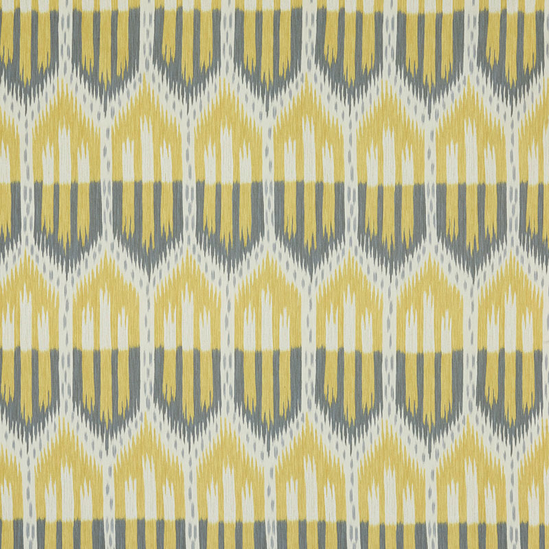 Bukhara Ikat fabric in citrine and smoke color - pattern number 176081 - by Schumacher in the Ikat Collection collection