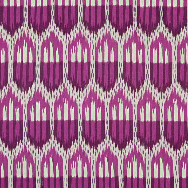 Bukhara Ikat fabric in fuchsia color - pattern number 176082 - by Schumacher in the Ikat Collection collection