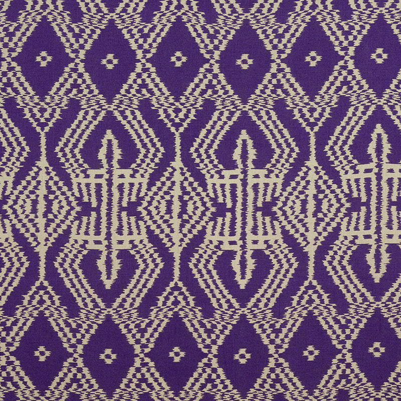 Asaka Ikat fabric in violet color - pattern number 176091 - by Schumacher in the Ikat Collection collection