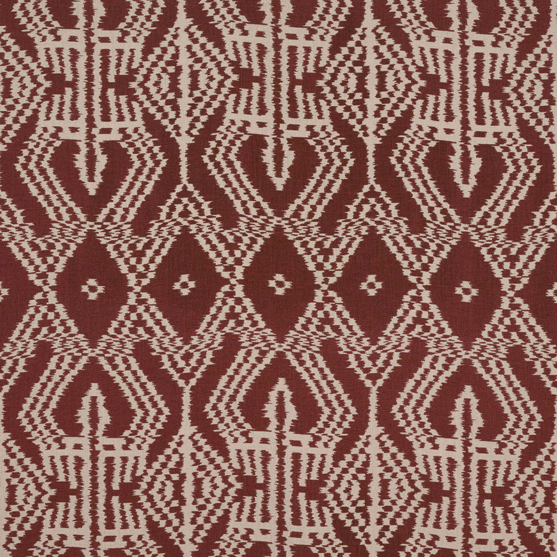 Asaka Ikat fabric in raisin color - pattern number 176092 - by Schumacher in the Ikat Collection collection