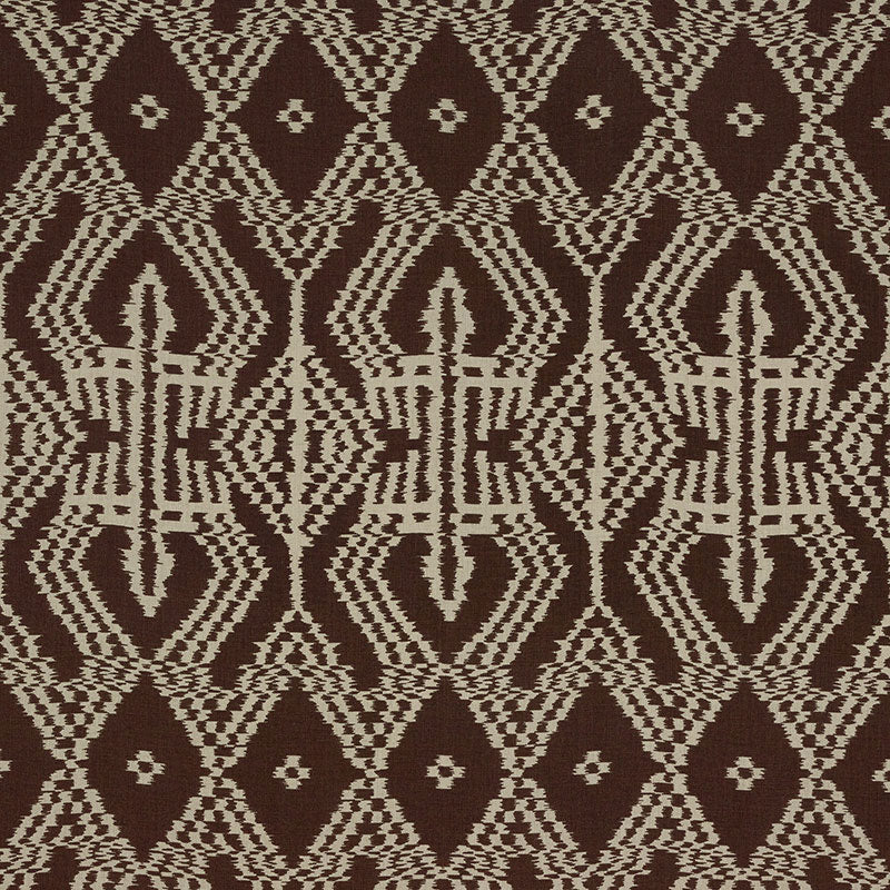 Asaka Ikat fabric in espresso color - pattern number 176093 - by Schumacher in the Ikat Collection collection