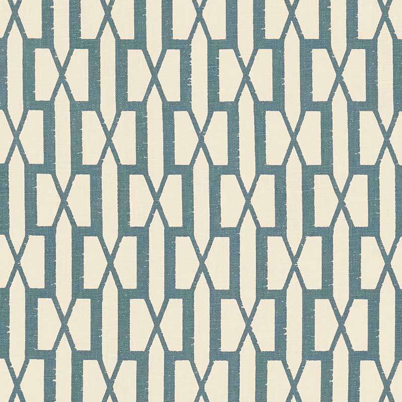 Belvedere fabric in peacock blue color - pattern number 176115 - by Schumacher in the Veere Grenney collection
