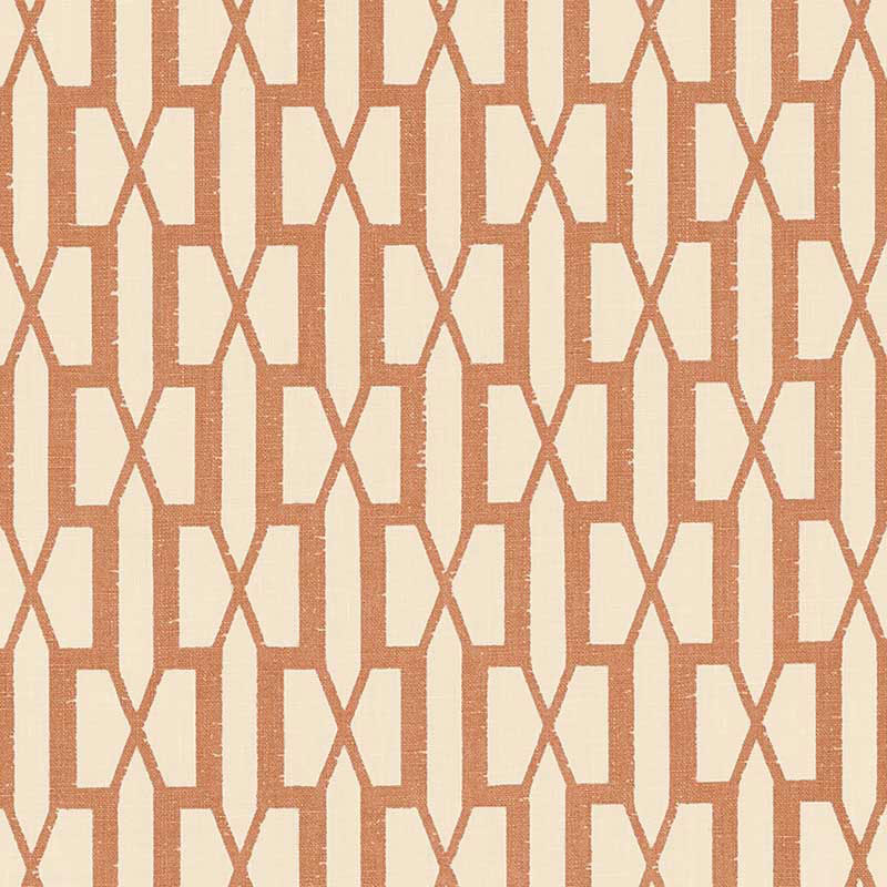 Belvedere fabric in burnt orange color - pattern number 176116 - by Schumacher in the Veere Grenney collection