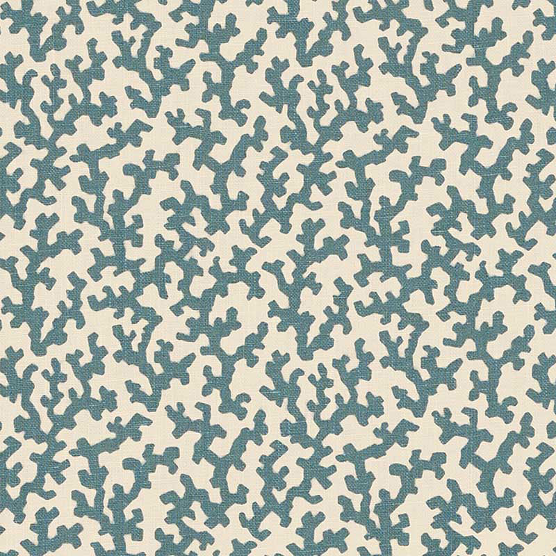 Folly fabric in peacock blue color - pattern number 176125 - by Schumacher in the Veere Grenney collection