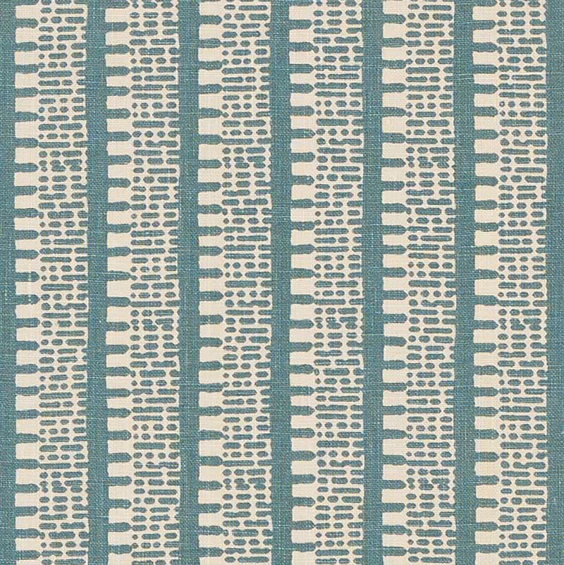 Kiosk fabric in peacock blue color - pattern number 176135 - by Schumacher in the Veere Grenney collection
