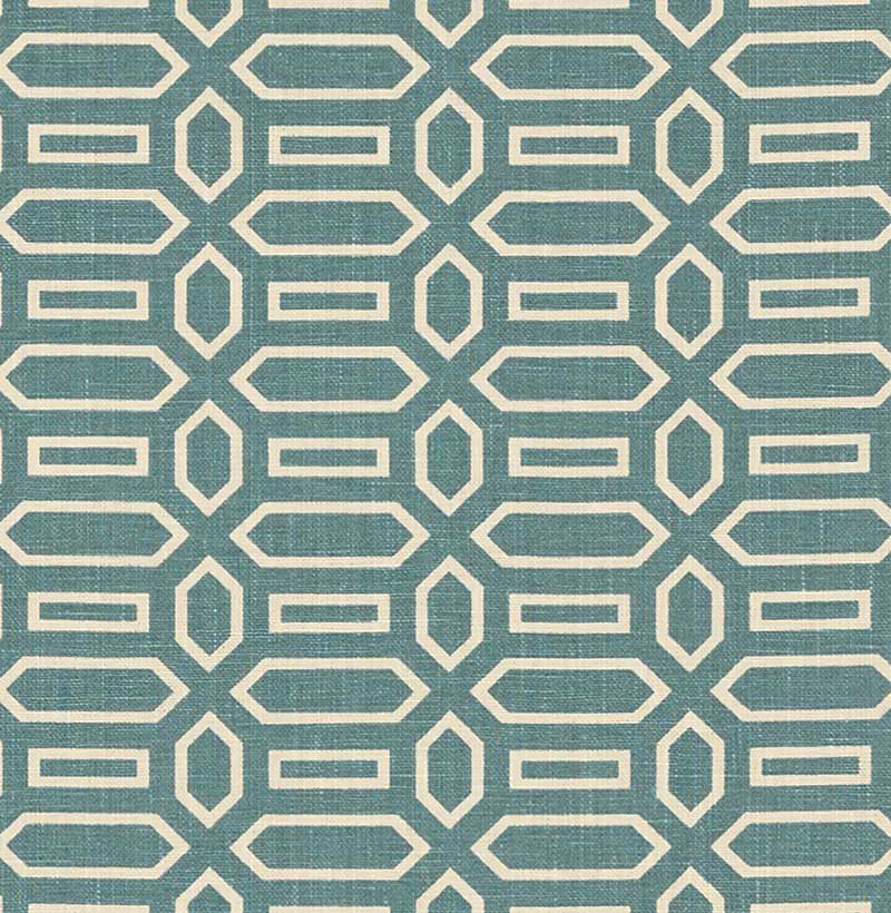 Pavilion fabric in peacock blue color - pattern number 176145 - by Schumacher in the Veere Grenney collection